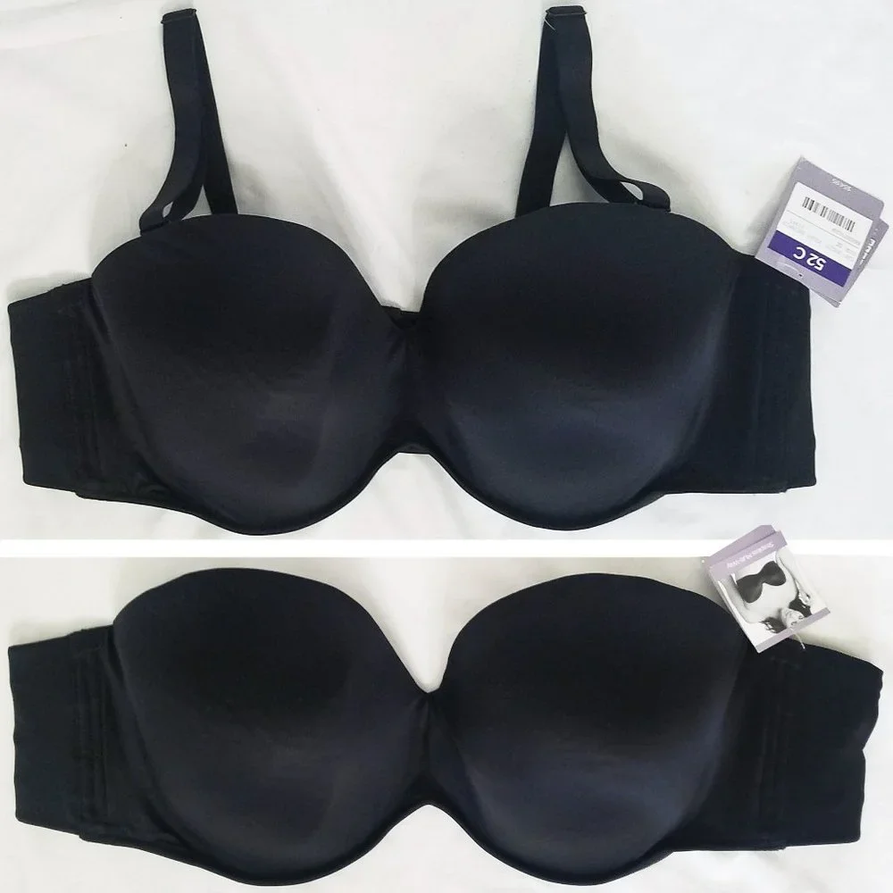 Catherines Intimates Strapless Multi-Way Bra Black NWT 52C
