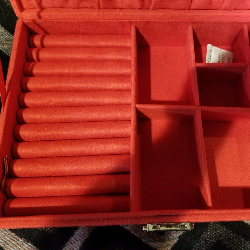 Red Velour Jewelry box NWOT