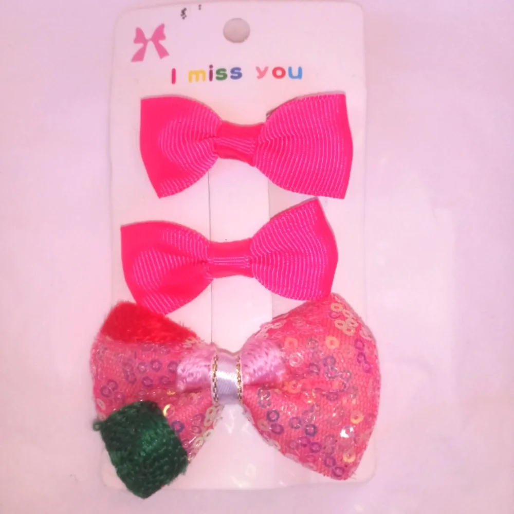 Girls bow handmade ( box pink #1)