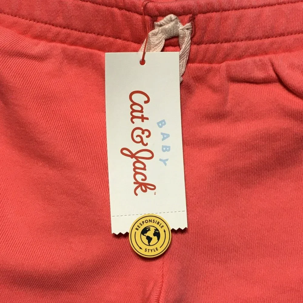 New Baby Cat and Jack 12 Months Coral Shorts Pull On