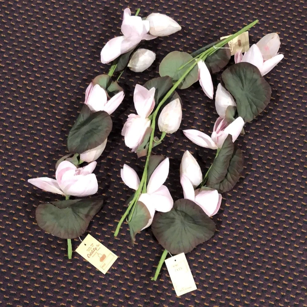 NWT. 3 - 21” pink floral stalks to wrap candle bottoms or centerpieces