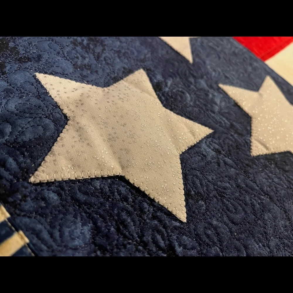 Custom made Patriotic Table Runner - Hand Made with Precision Stitching.