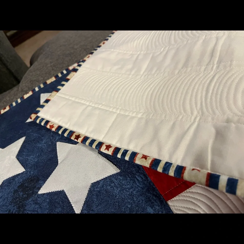 Custom made Patriotic Table Runner - Hand Made with Precision Stitching.