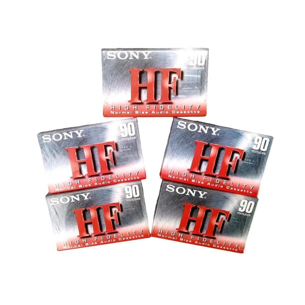 Sony Audio Cassettes Blank Tapes High Fidelity 90 Minutes Lot Of 5 Sealed New
