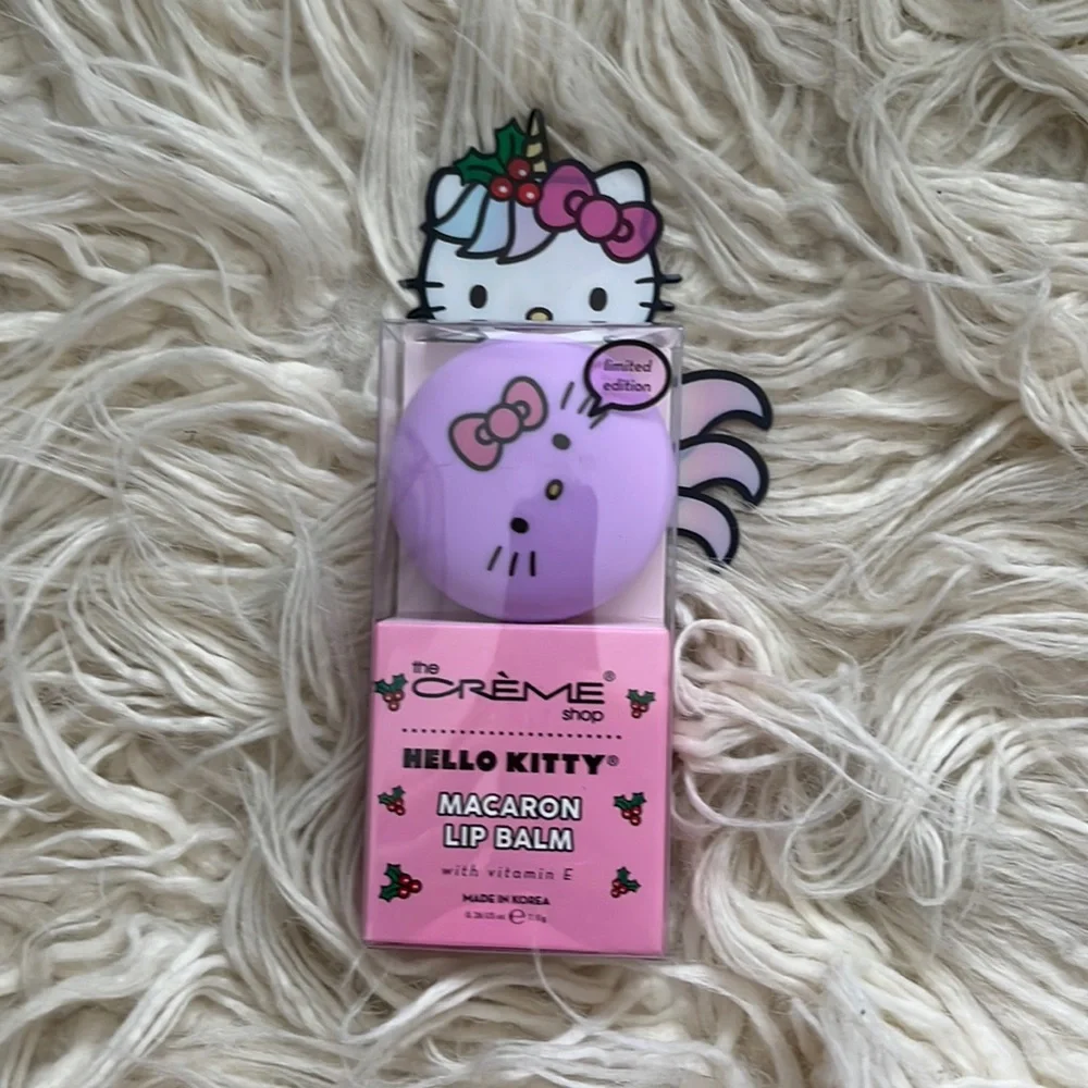 The Creme Shop X Hello Kitty Macaron Lip Balm Winter Apple Pie Limited Edition