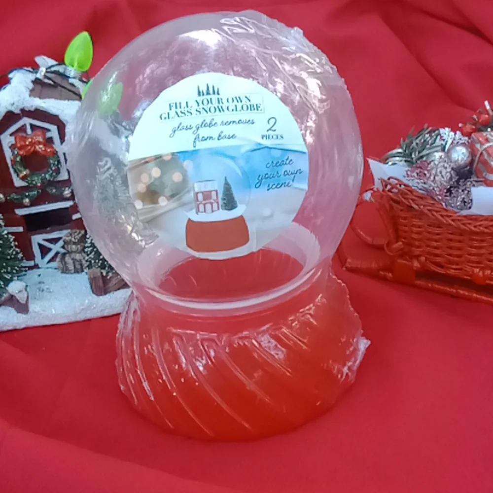 New!! Target Bullseyes Playground fill your own snow globe glass WHITE/RED b…