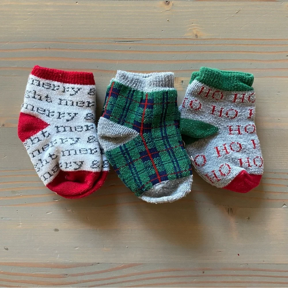 Baby Boys Girls Holiday Christmas Socks Non Slip 6-12M
