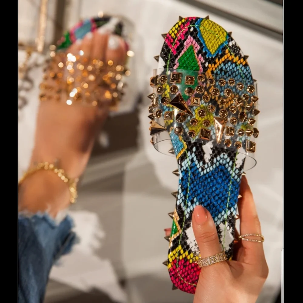 💗6, 💗Multicolor STUDDED PVC SANDAL