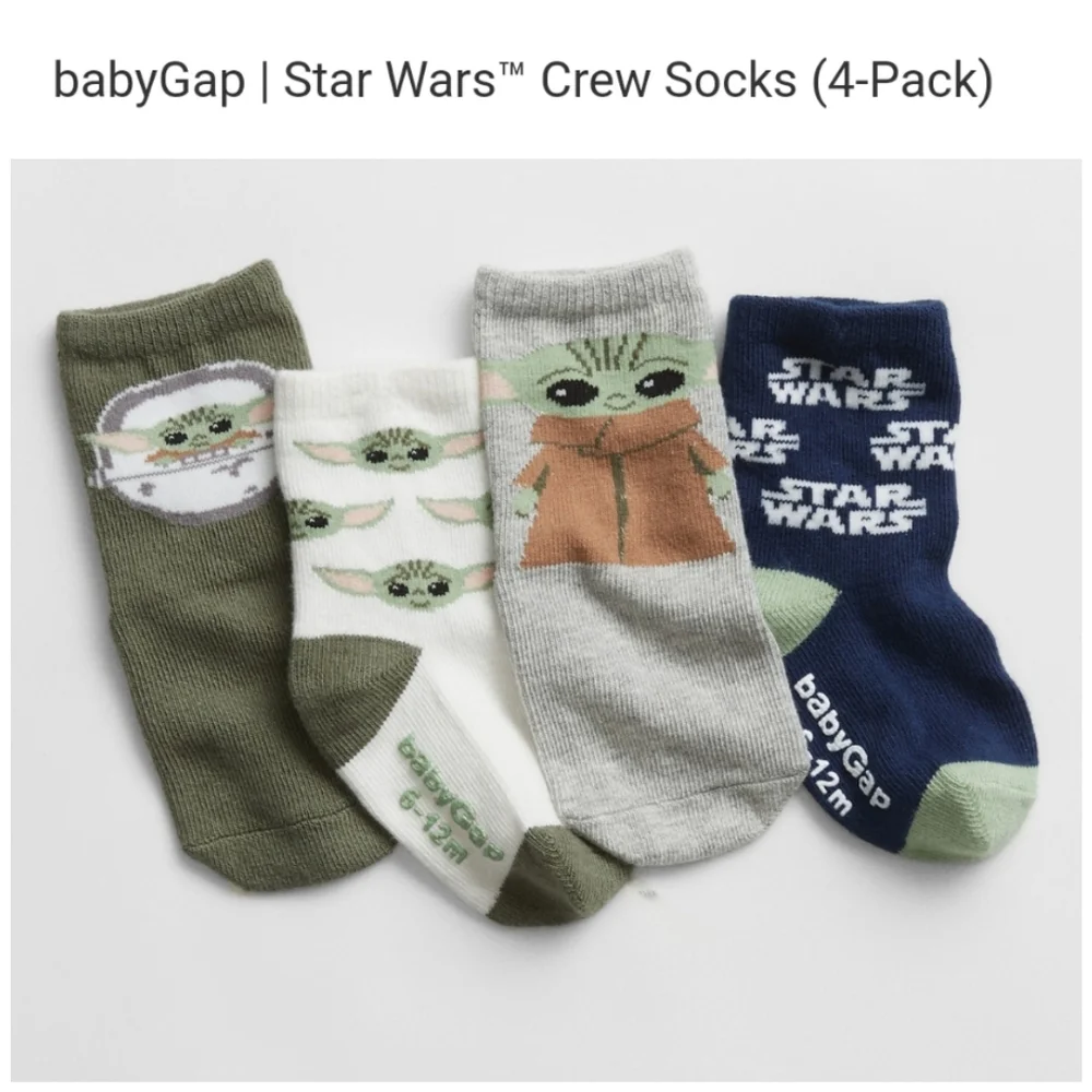 👀50% OFF - NWT‼️ GAP brand Boy's Disney Star Wars 4-pack of Socks