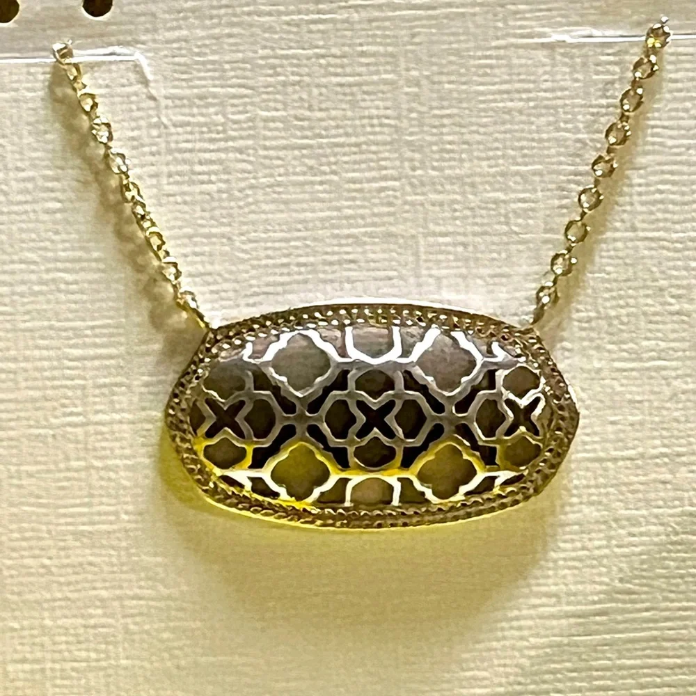 NWT Kendra Scott Dollie Necklace Rare & Retired Yellow Gold & Silver SO PERFECT!