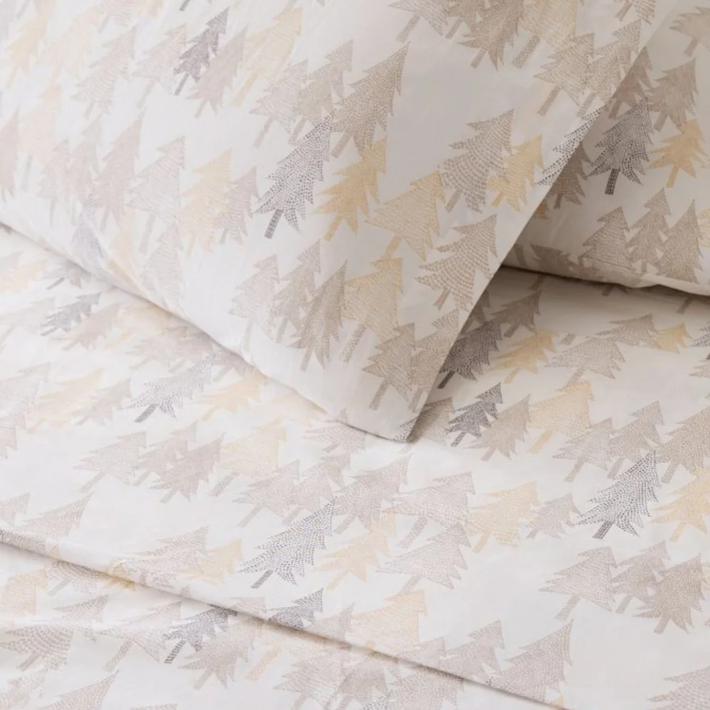West Elm Sumi Forest Percale King Sheet Set
