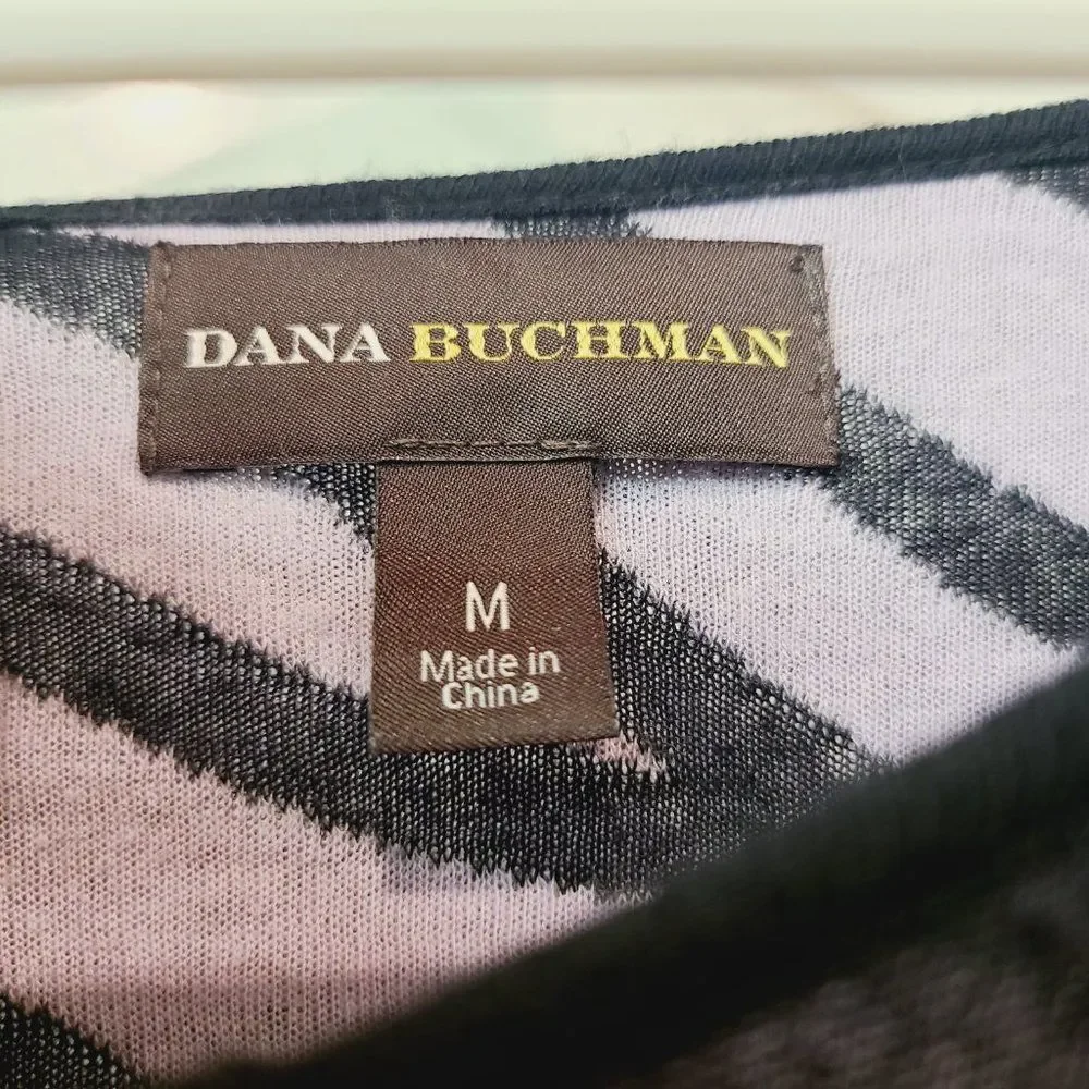 Dana Buchman Purple Black Tiger Animal Print Sweater Womens Medium