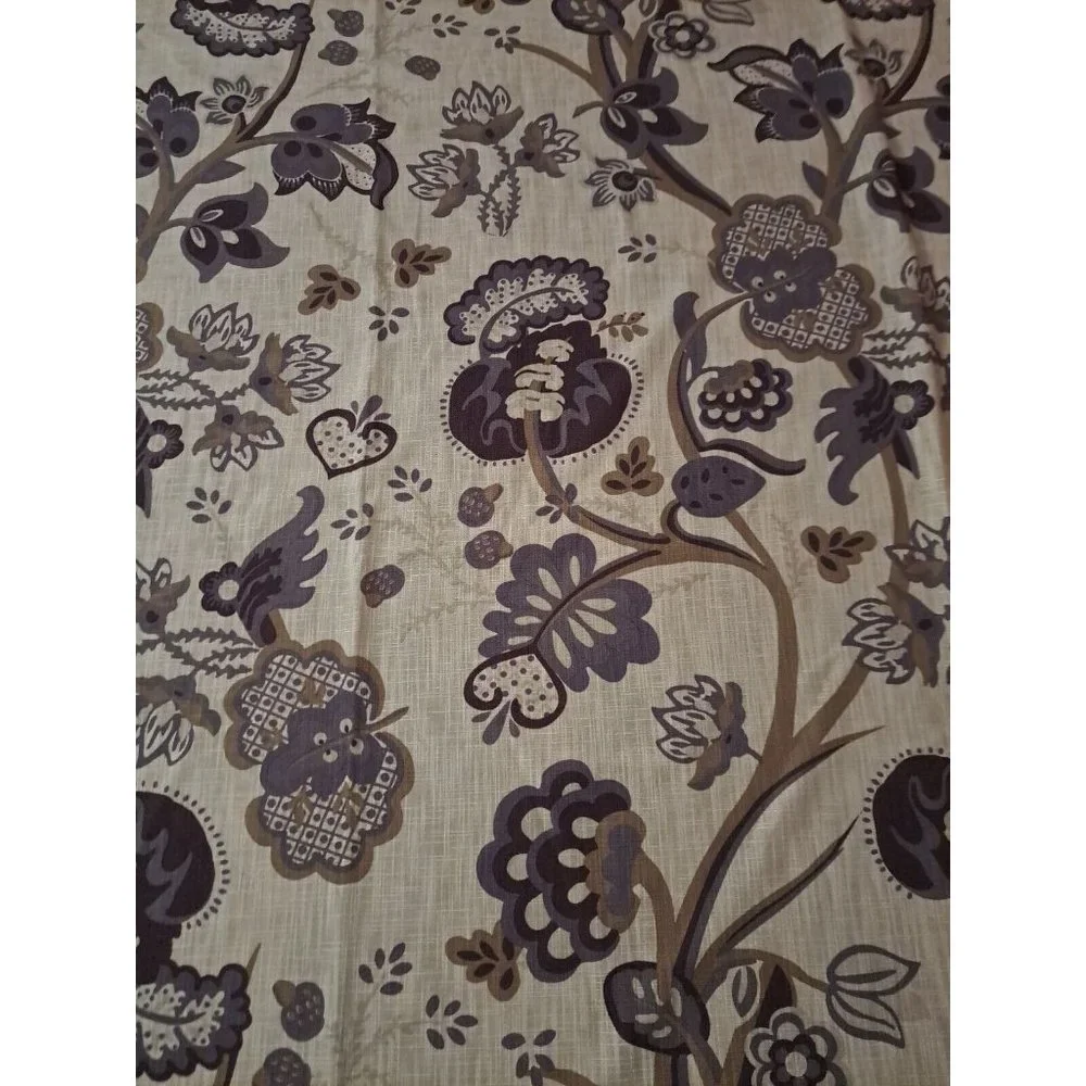Target Home Fabric Shower Curtain Beige Purple Wild Floral Garden Contemporary