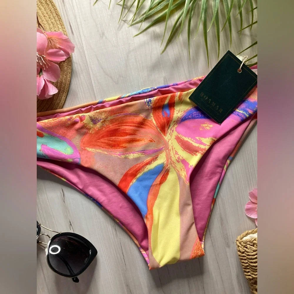 Boamar 🏝️ Vibrant Tropical Cheeky Bikini Bottoms 👙