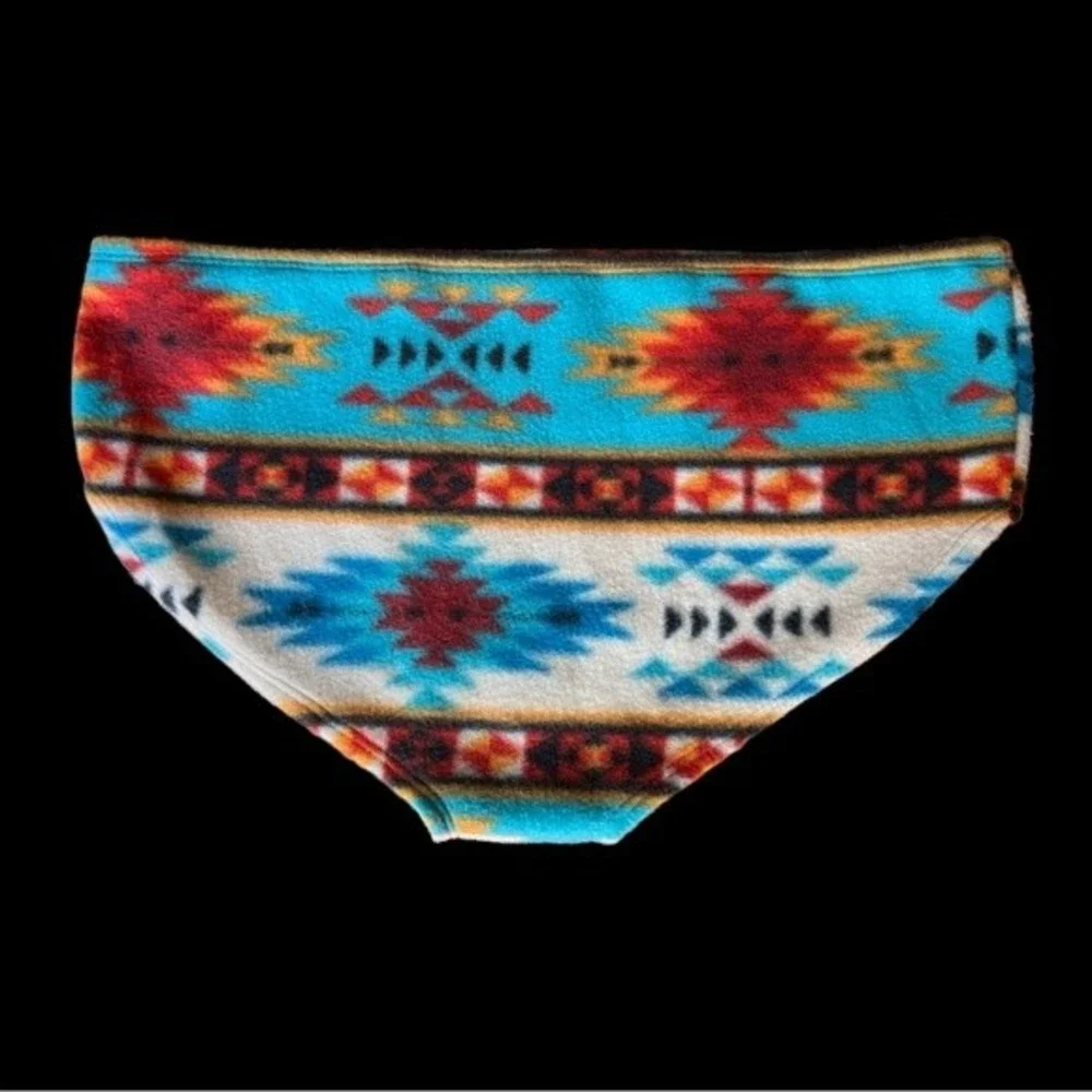 Tribal Aztec Fleece Thigh High Leg Warmers And Panty Set Warm Festival Clubwear
