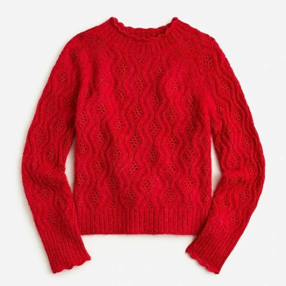 J.Crew Pointelle scallop-trim sweater