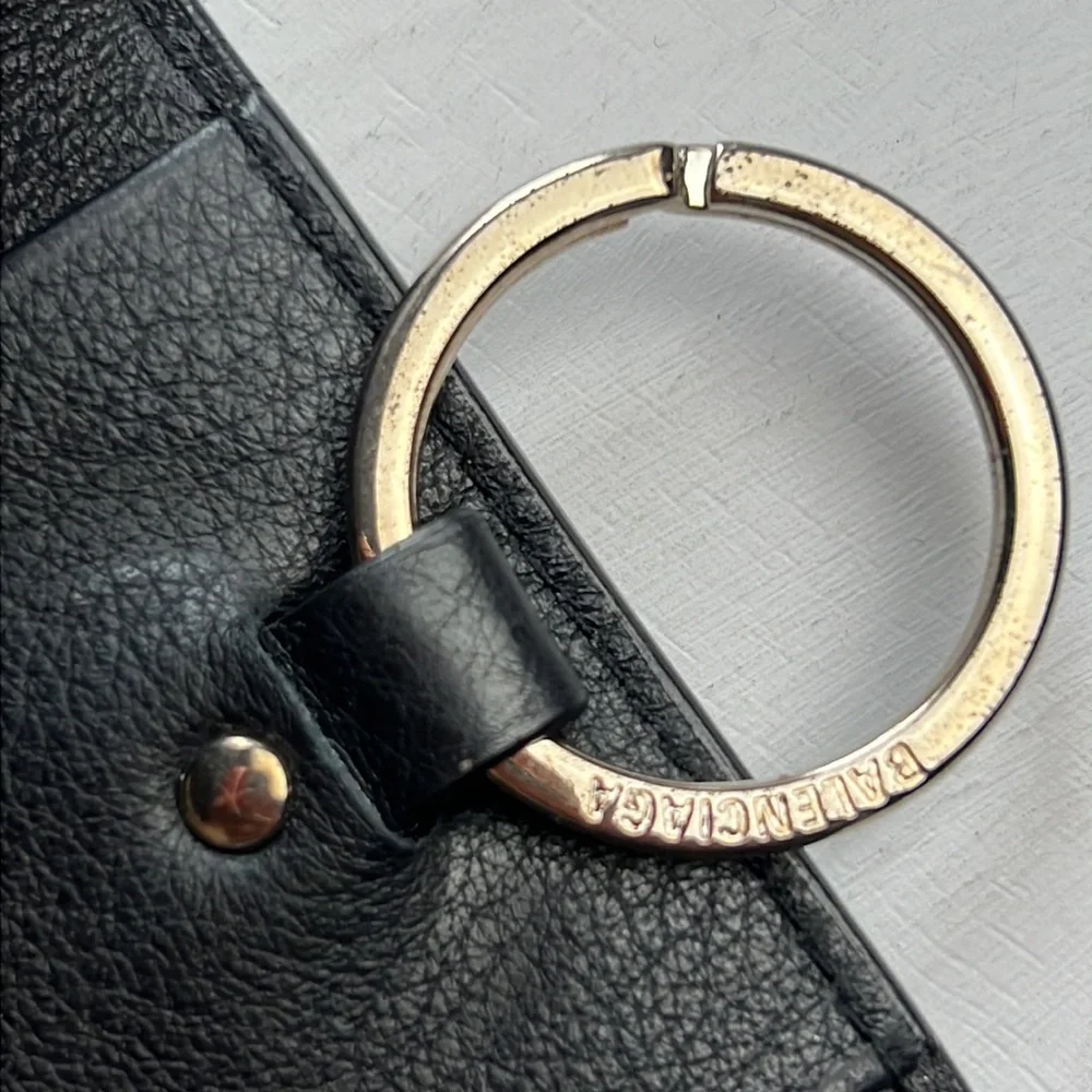 BALENCIAGA Papier Mini Leather Key Ring Case Auth.Black w.box, ribbon unisex