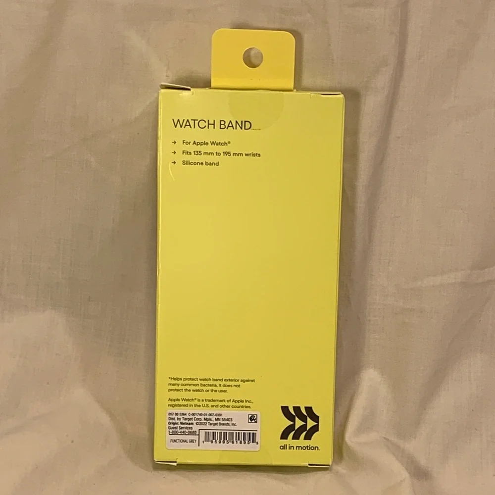 all in motion gray and yellow watch band for apple watch 42/44/45 MM, NIB