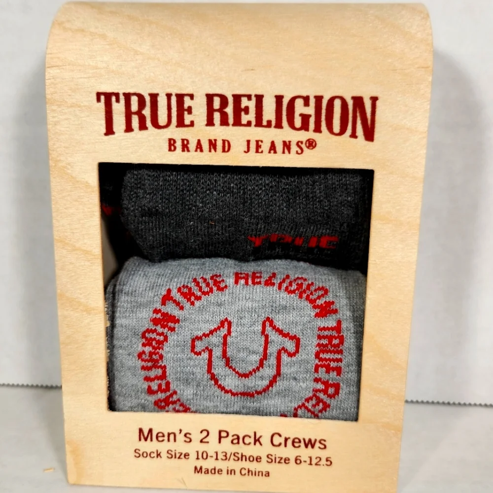 NWT Men's True Religion 2 Pack Crew Socks