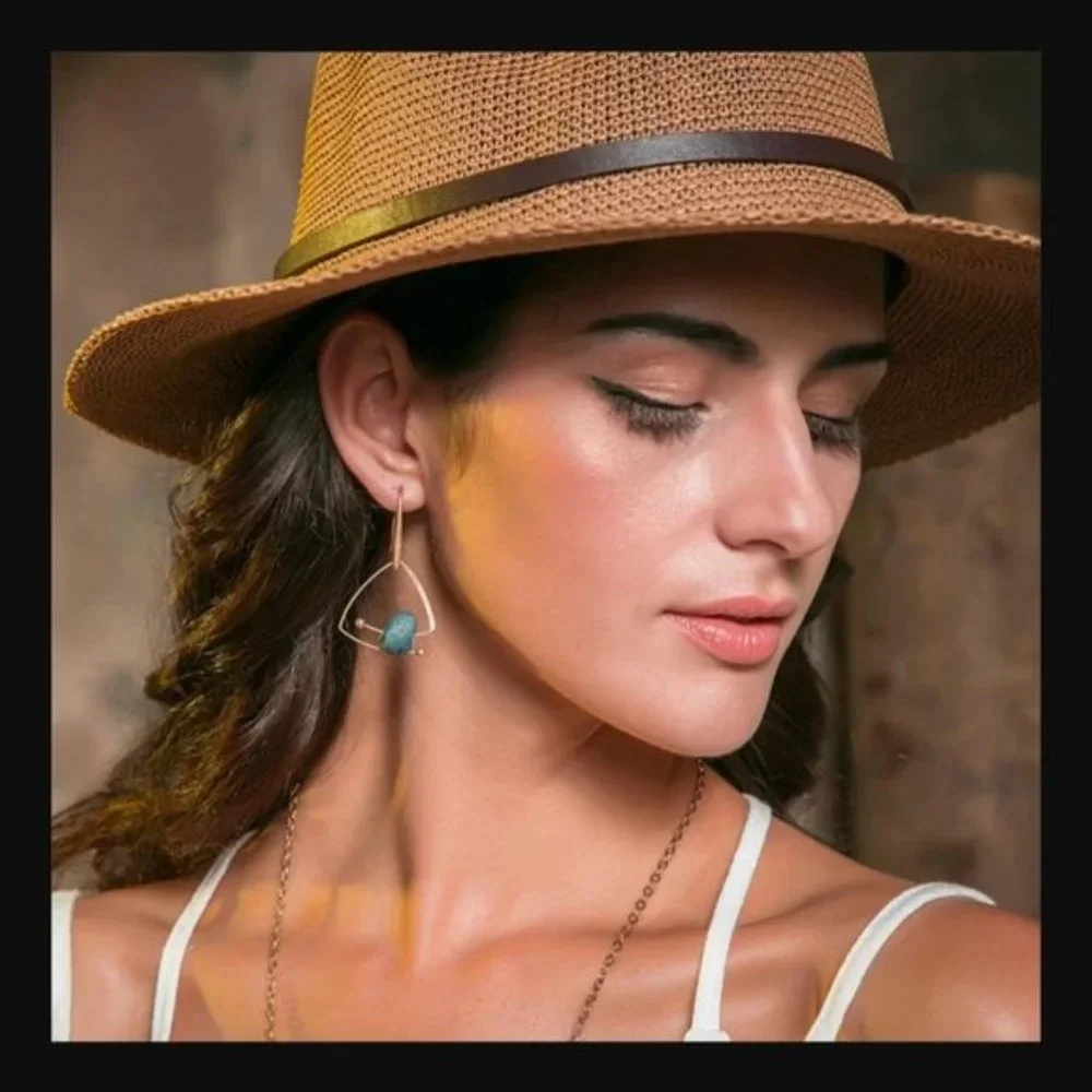 Natural Stone Geometric Earrings