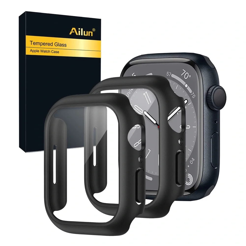 Tempered Glass Apple Watch Case - 2 Pack