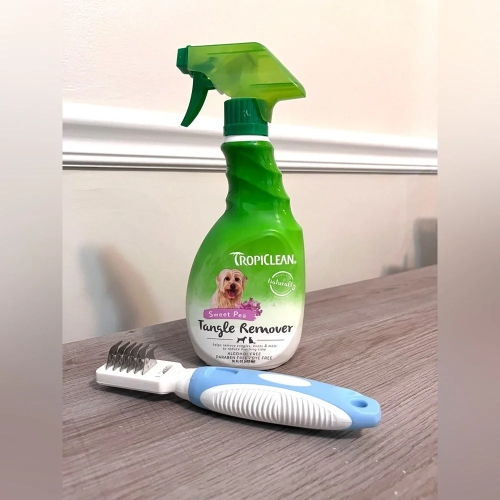 Tangle Remover Spray and Professional Pet Mat Removing Comb NEW