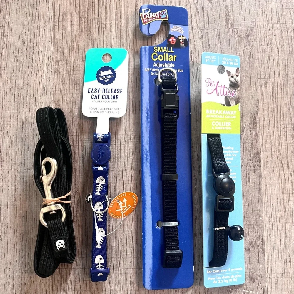 Cat Collars (2) and Leashes (2) NWT