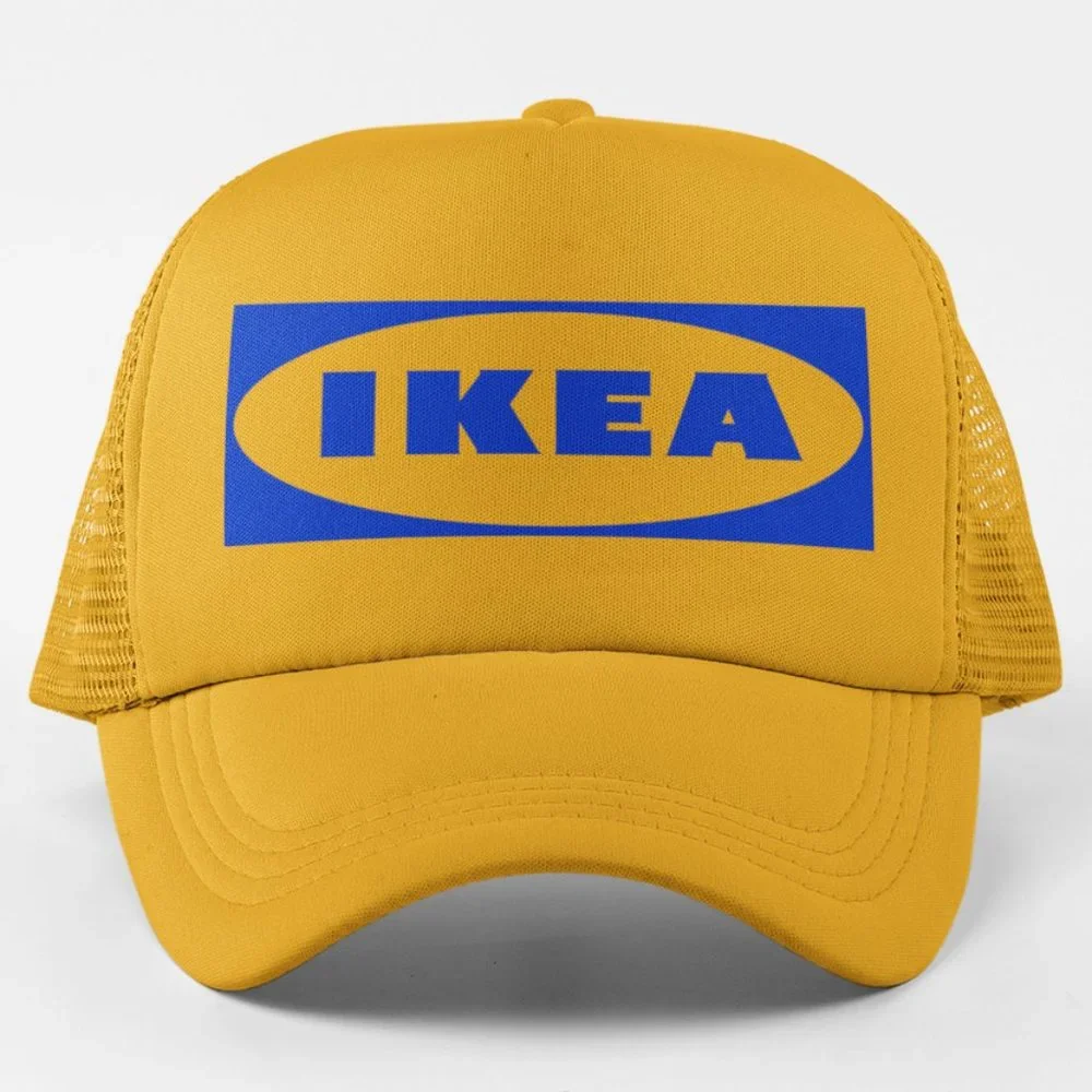 NEW Ikea Logo Foam Trucker Mesh Snapback Hat GOLDEN YELLOW