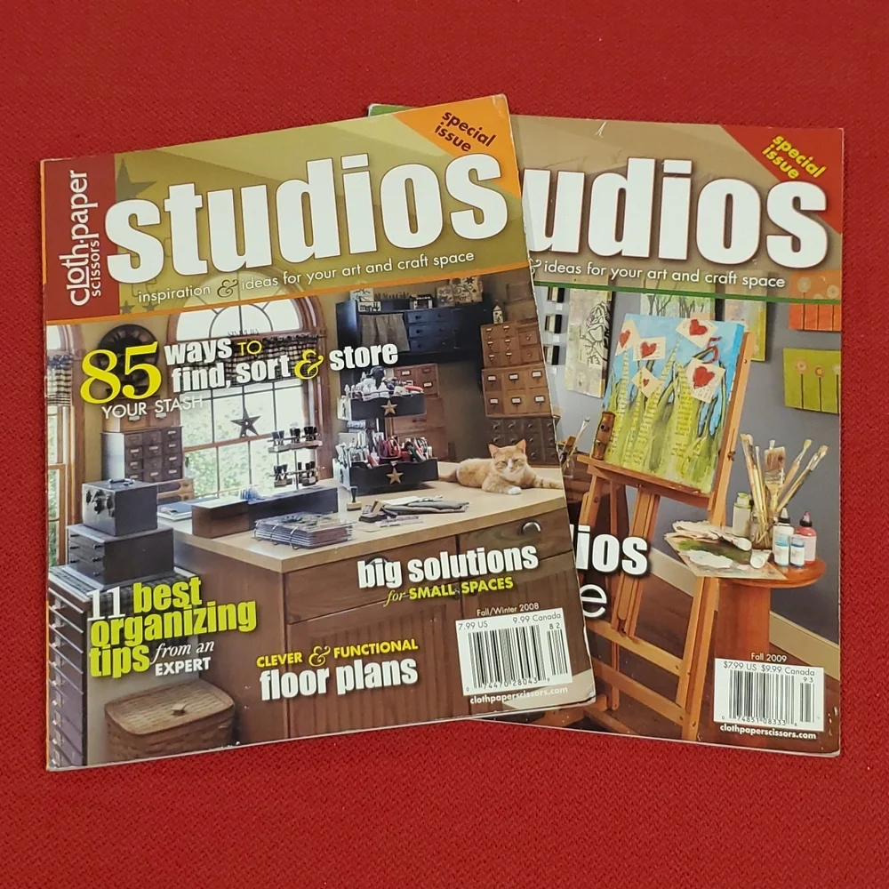STUDIOS Cloth Paper Scissors 2 issues Fall/Winter 2008 Fall 2009 artist studios