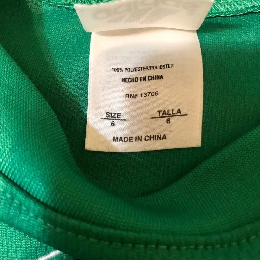Adidas Hoops Green Sleeveless Jersey Boys 6