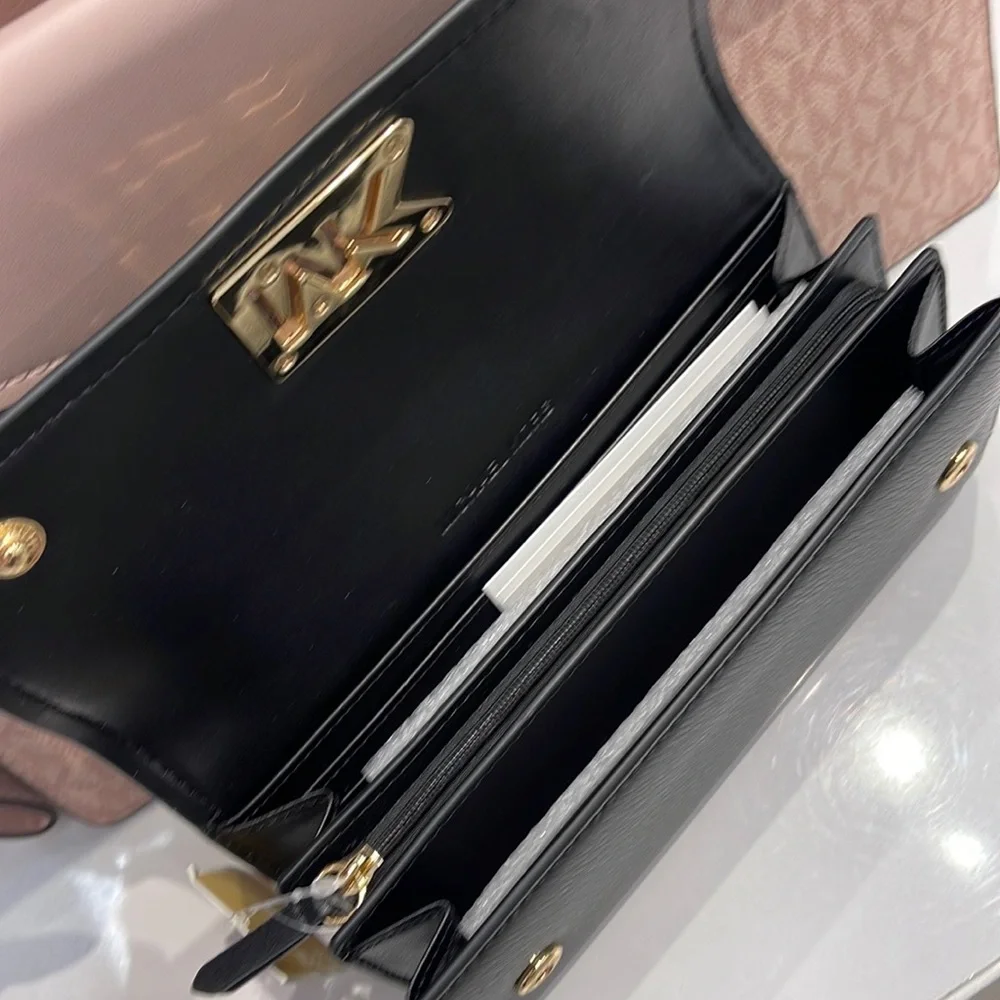 Michael Kors Mimi Large Saffiano Leather Bi-Fold Continental Wallet Black NWT