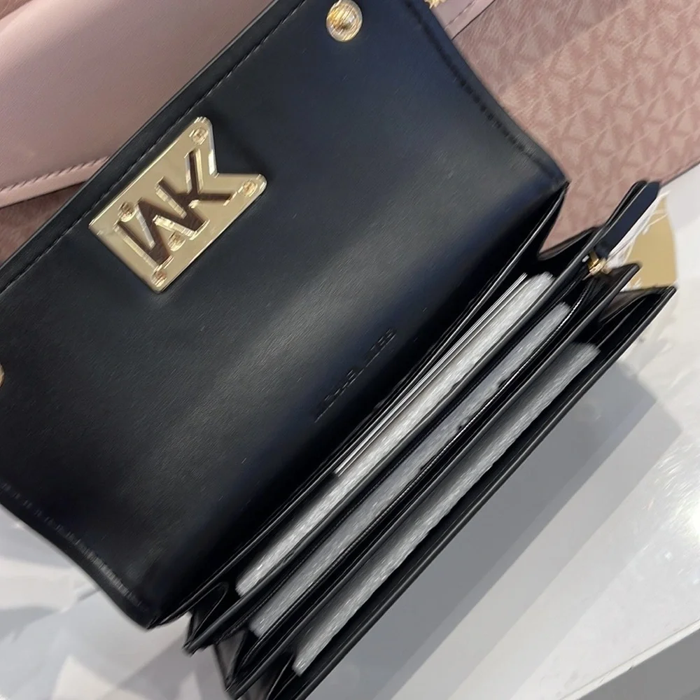 Michael Kors Mimi Large Saffiano Leather Bi-Fold Continental Wallet Black NWT