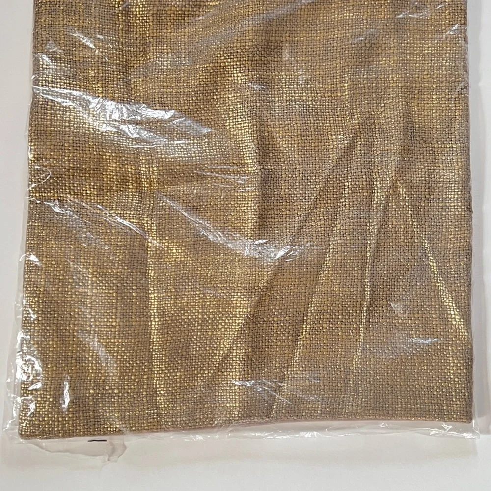 NWT West elm metallic golden woven pillow cover 18”