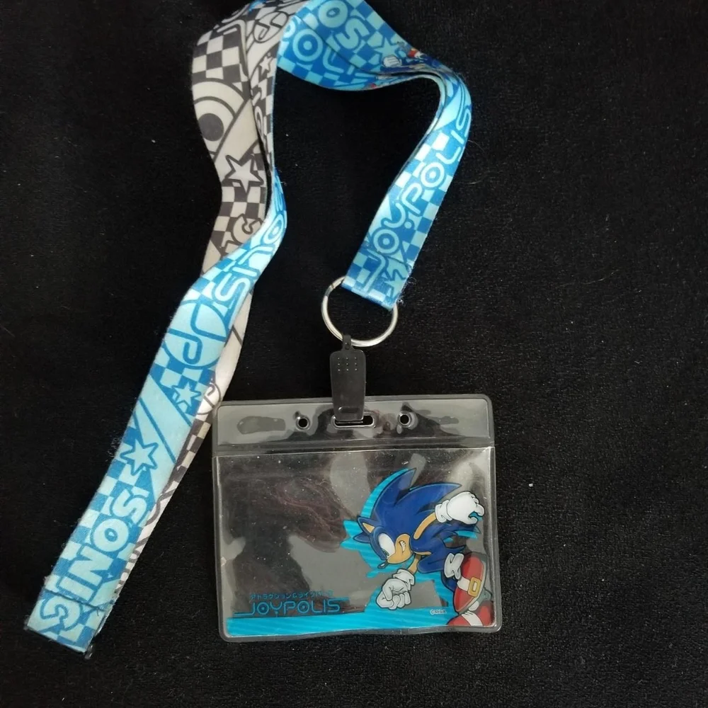Joypolis Sonic the hedgehog lanyard badge holder