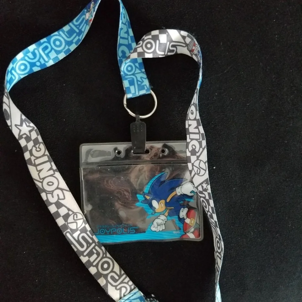 Joypolis Sonic the hedgehog lanyard badge holder