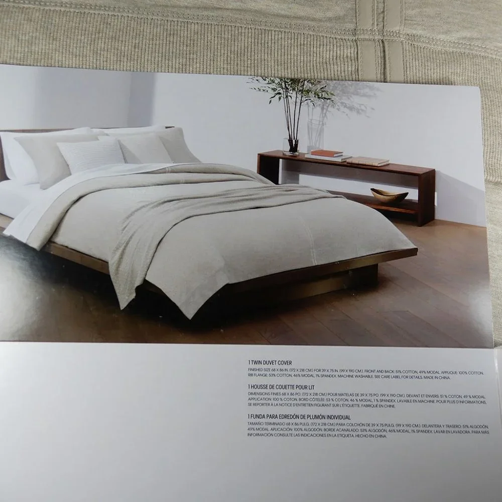 CALVIN KLEIN Modern Cotton Twin DUVET COVER Jogger Beige Cotton Modal NEW $129