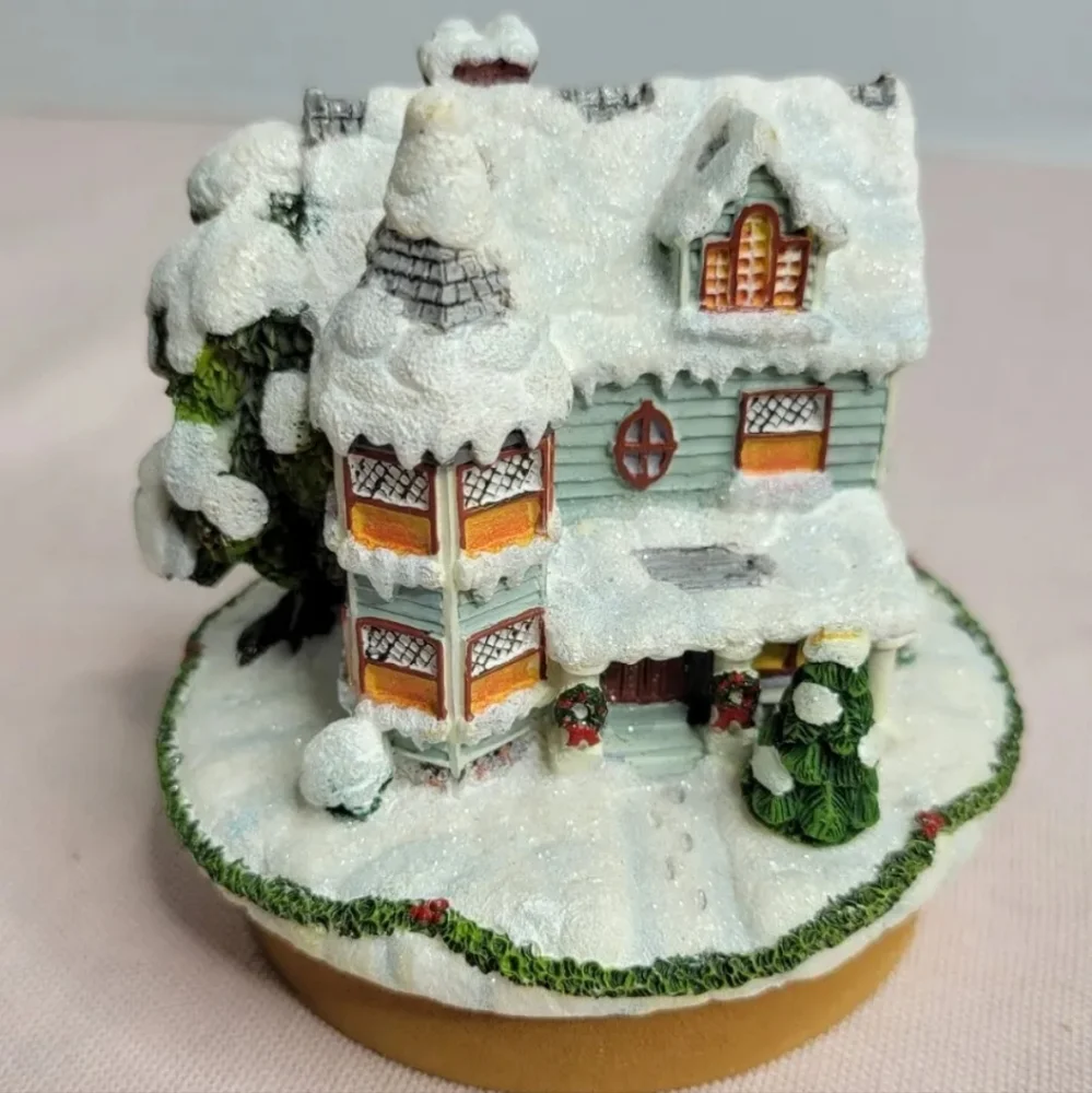 Our America Candle Topper Victorian Winter Home White Christmas Decor C-2