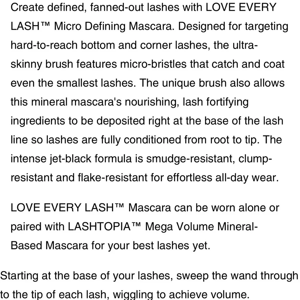 bareMinerals Love Every Lash Micro Defining Mascara in Black