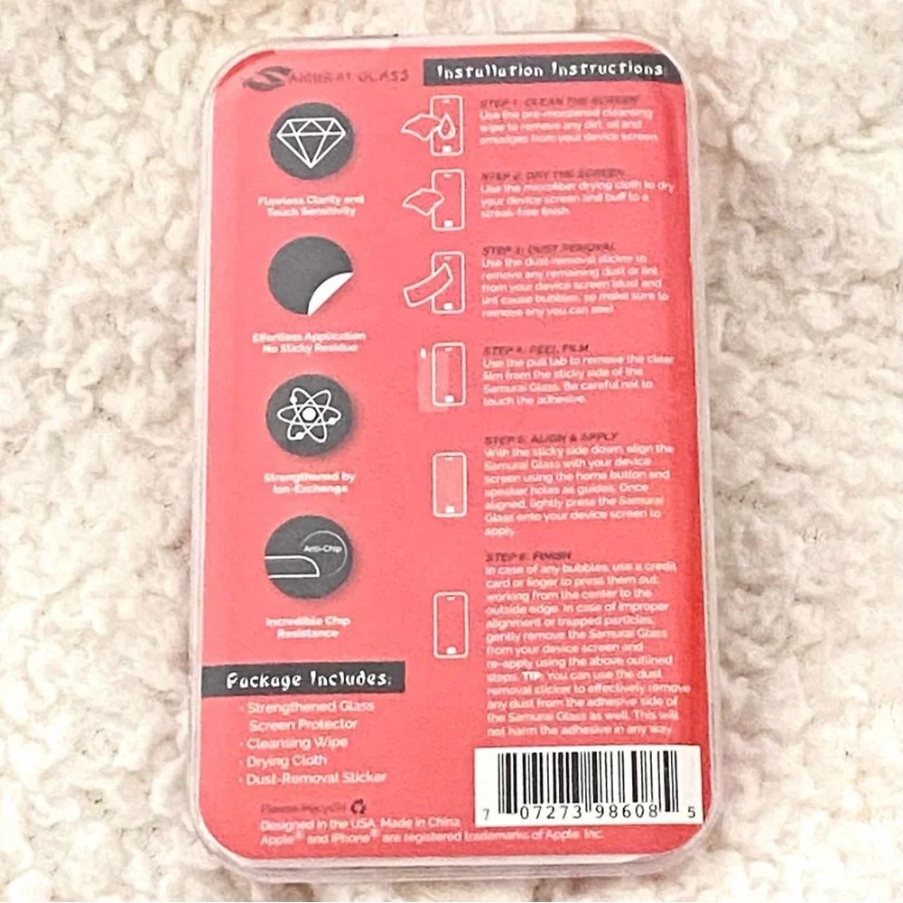 Samurai Glass 9H Screen Protector iPhone Strengthened Glass Ion Anti-Shatter NEW