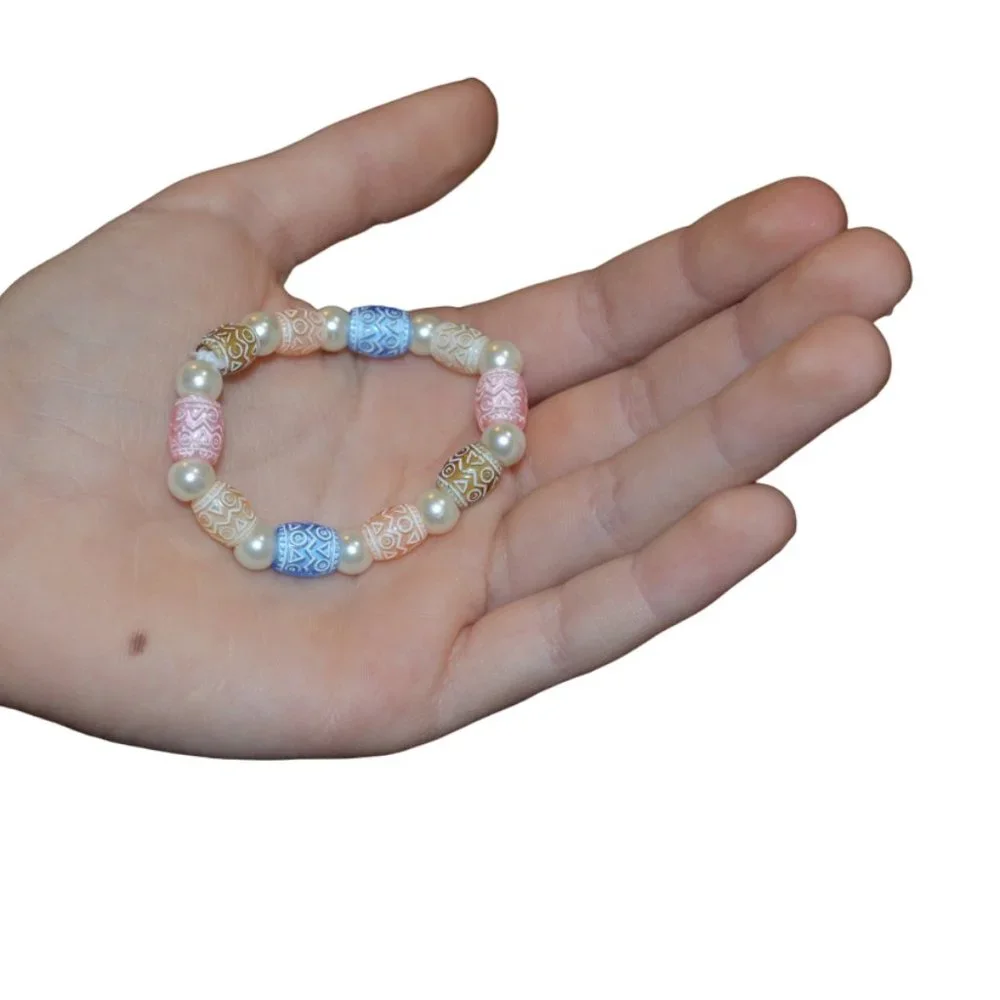 Handmade Barrel beads Elastic Bracelet