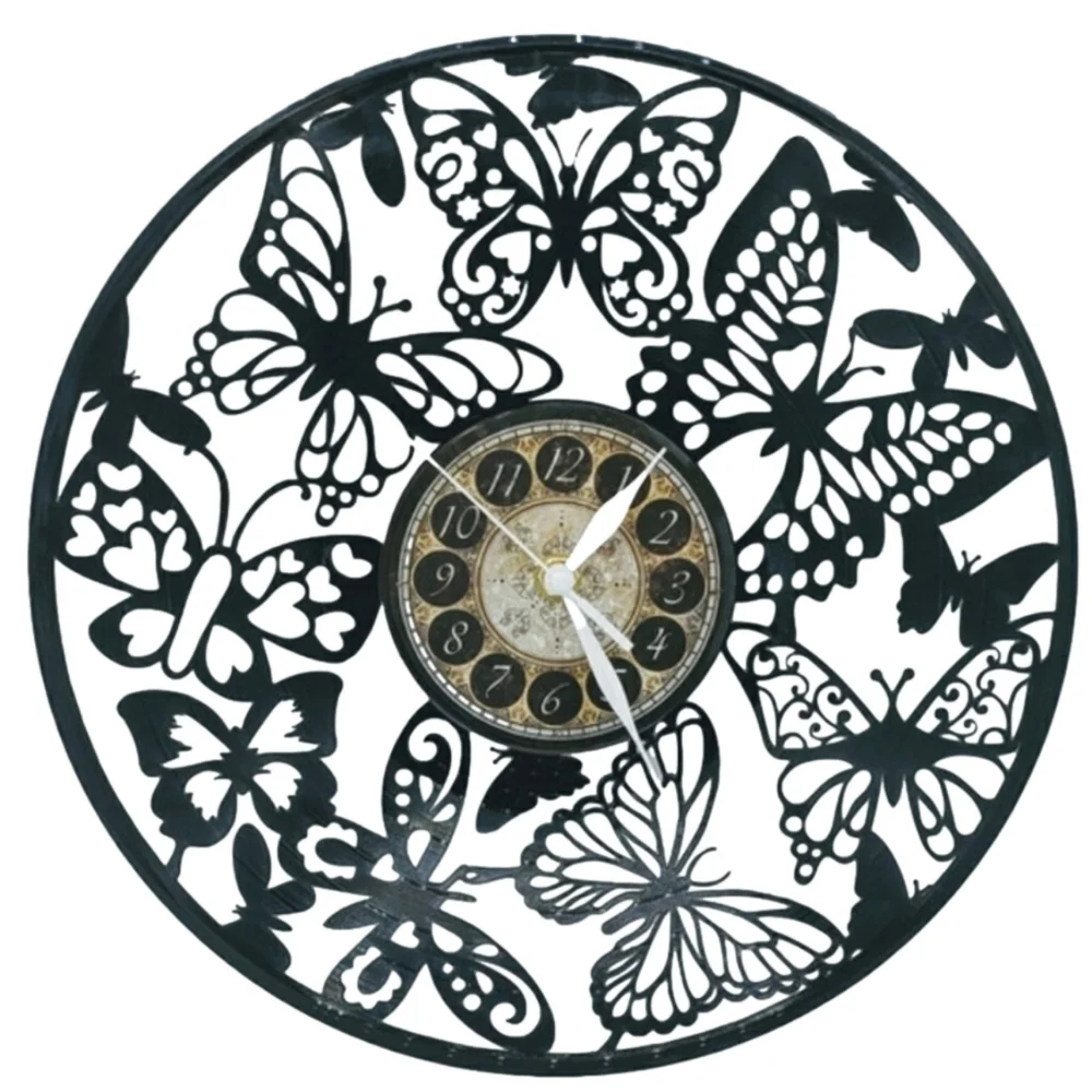 BUTTERFLIES 🦋 vinyl record clock
