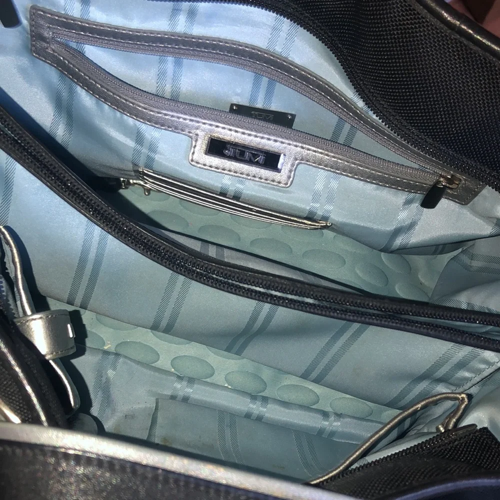 Tumi Elements Ballistic Nylon w/Leather Trim Handbag (Black)