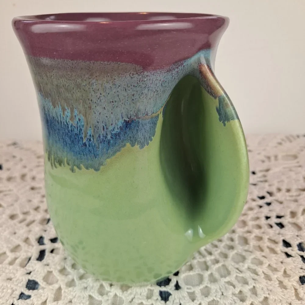 Signed Right-Handed Warmer Mug by Clay in Motion Signed Neher
