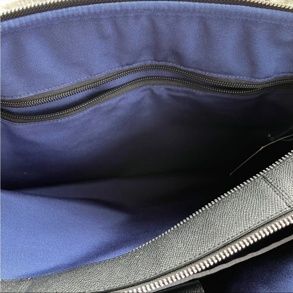 Cole Haan American Airlines Black Leather Attache Business Briefcase Laptop Bag