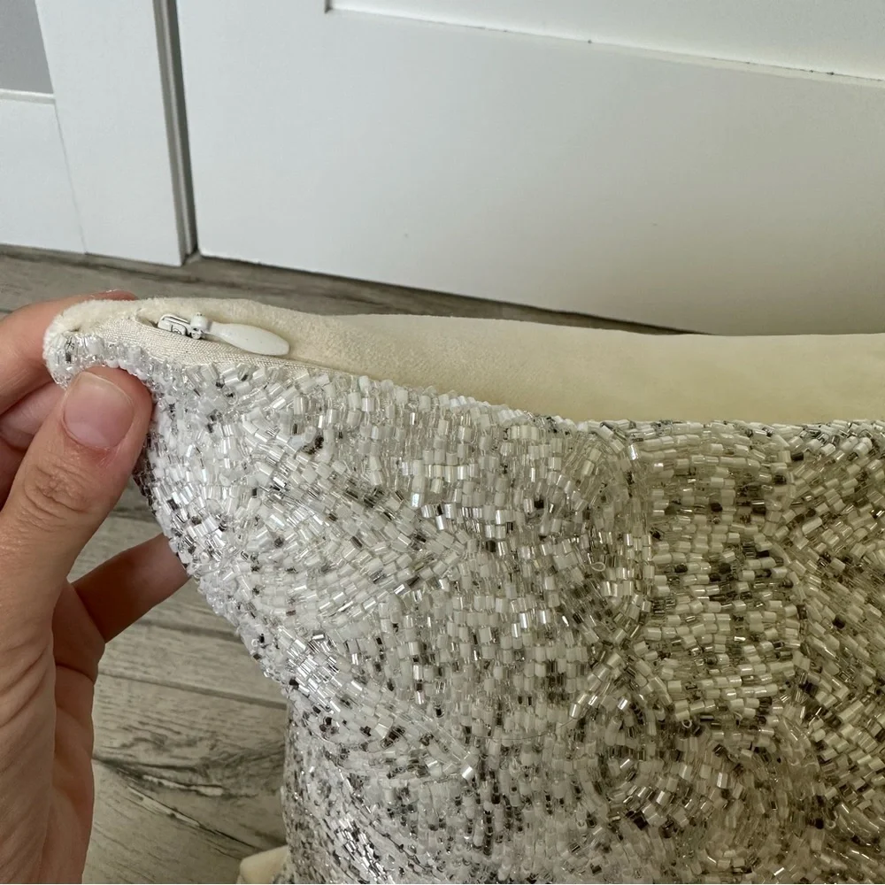 Crate & Barrel Crystal Beaded Pillow