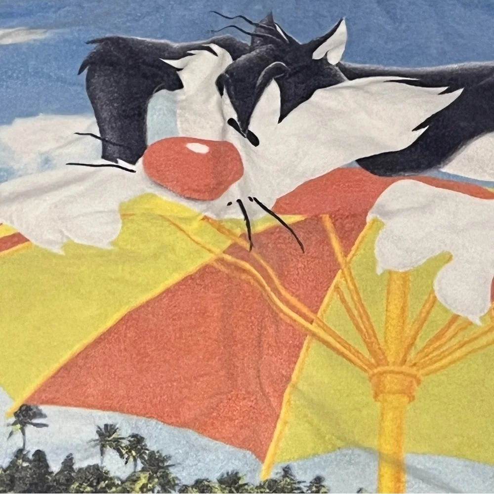 Vintage Tweety Sylvester Beach Towel Umbrella