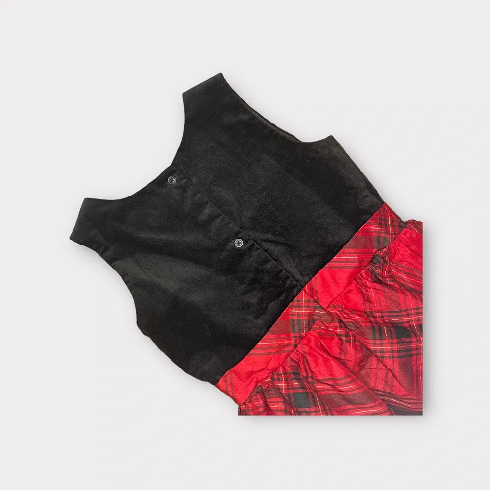 Gymboree Dressed Up Velour Holiday Plaid Dress