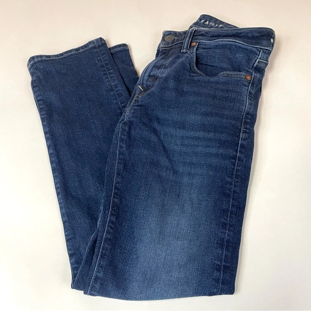 American Eagle Men’s Jeans 28x30 Slim Straight Airflex Dark Wash Blue #1479