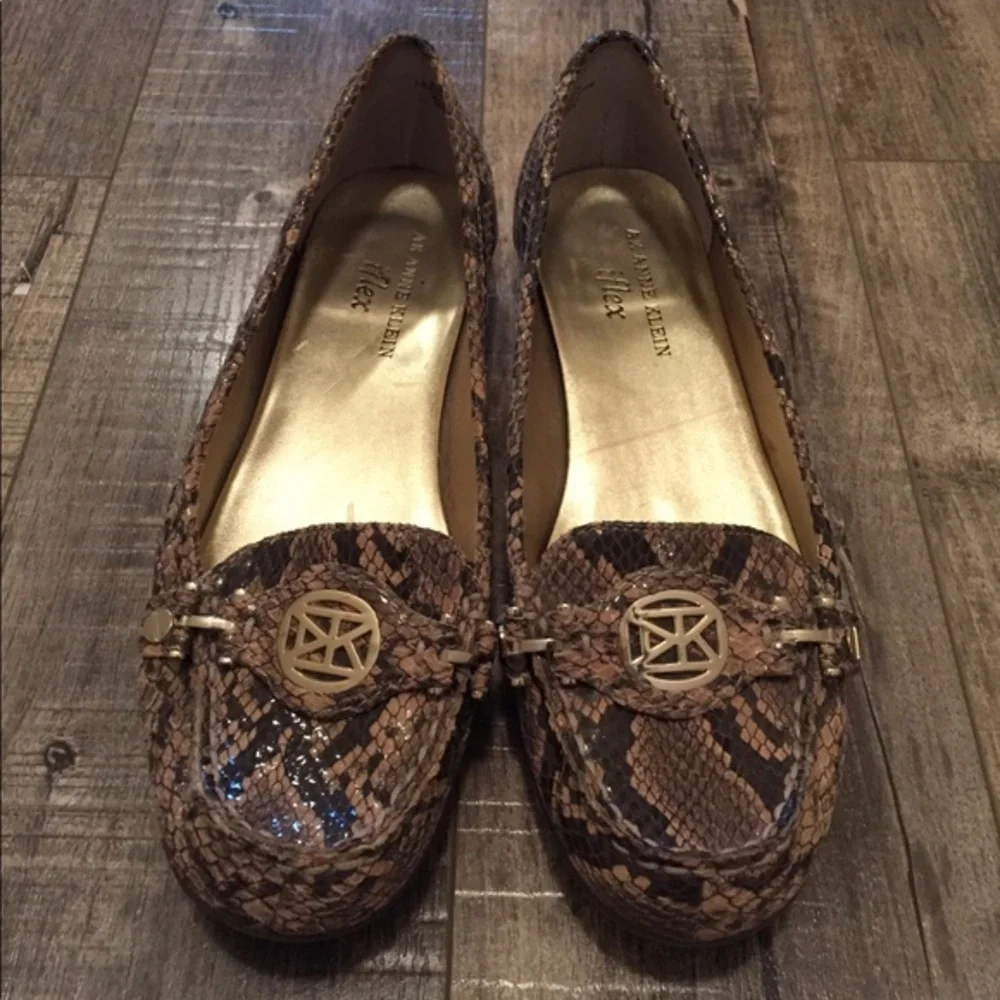 Anne Klein Iflex Newlan Snakeskin Loafers,…