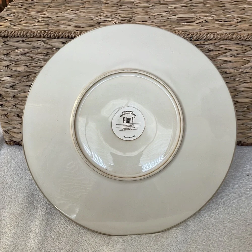Pier 1 Sanctuary 11 1/2” Plate Serving Platter tan Brown